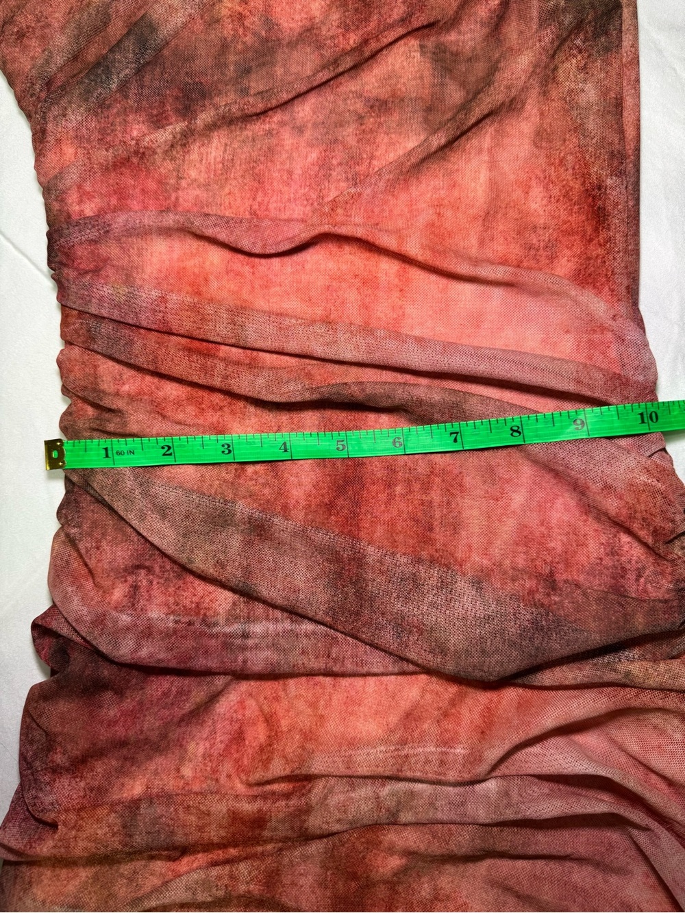 Ruched One-Shoulder Red ombré Dress - Picture 9 of 12